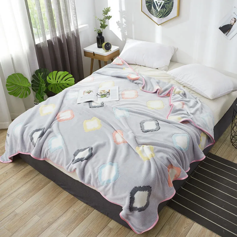 New Fall/Winter Snow Fleece Blanket Double Fleece Thickened Sheet Double Fleece Cartoon Flannel Blanket Coral Fleece