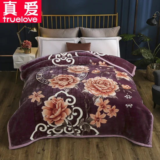 China Minky Home Winter Wedding Festival Raschel Polar Fleece Mantas de cama Truelove Flower Floral Animal Franela Cloudy Sherpa Mink Manta coreana Fabricante