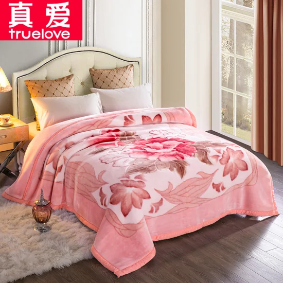 China Mink Blanket Factory Cama de lana en relieve Poliéster Suave invierno Manta coreana Raschel Fleece Flannel Cloudy Throw Sherpa Muslim Throw Manta Juego de cama