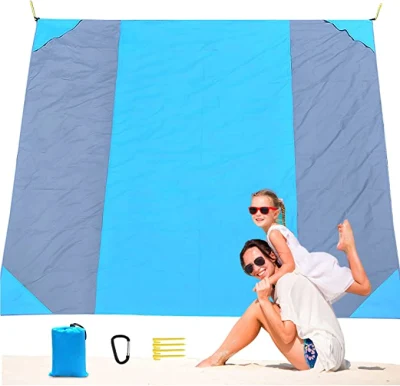 Manta de playa, manta impermeable a prueba de arena, manta de picnic al aire libre ligera de gran tamaño, mantas de playa Portbale de 118 x 110 pulgadas para picnic, camping, viajes, senderismo