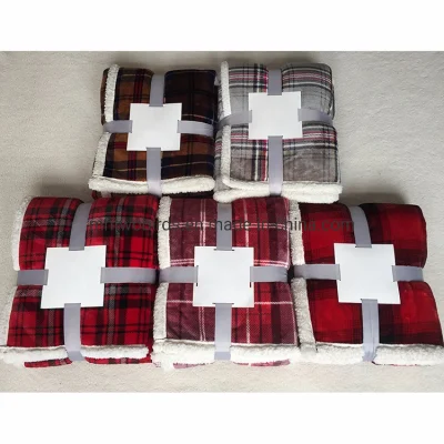 Venta caliente Navidad Xms Holiday Throw Tartan Check Grid Manta a cuadros Shepa